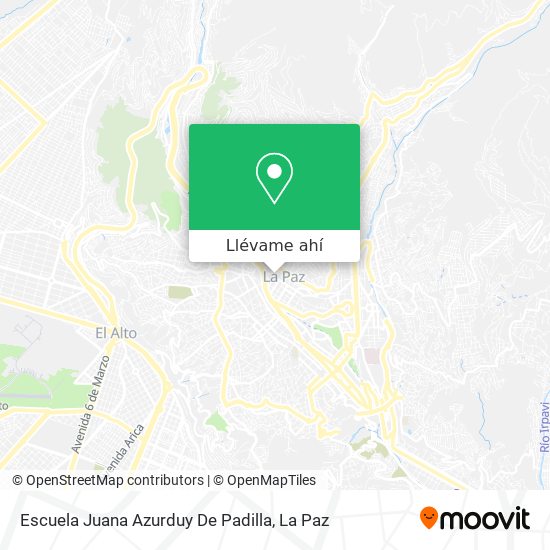 Mapa de Escuela Juana Azurduy De Padilla
