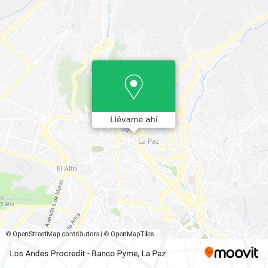 Mapa de Los Andes Procredit - Banco Pyme