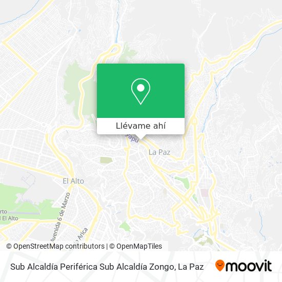 Mapa de Sub Alcaldía Periférica Sub Alcaldía Zongo