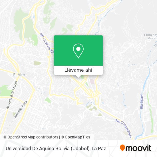 Mapa de Universidad De Aquino Bolivia (Udabol)