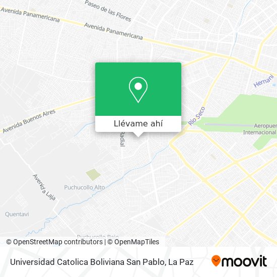 Mapa de Universidad Catolica Boliviana San Pablo