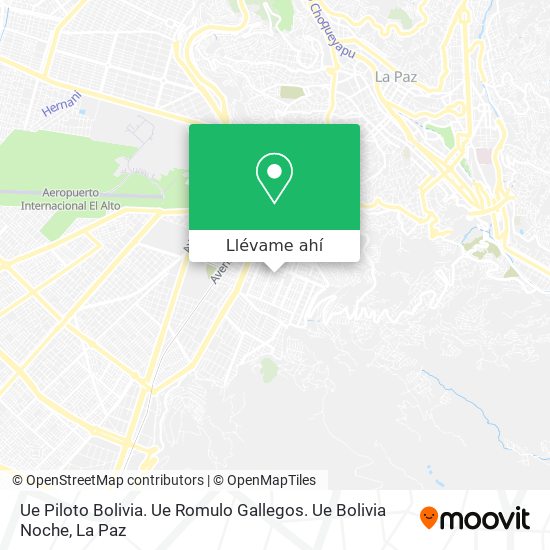 Mapa de Ue Piloto Bolivia. Ue Romulo Gallegos. Ue Bolivia Noche