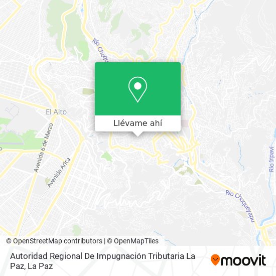 Mapa de Autoridad Regional De Impugnación Tributaria La Paz