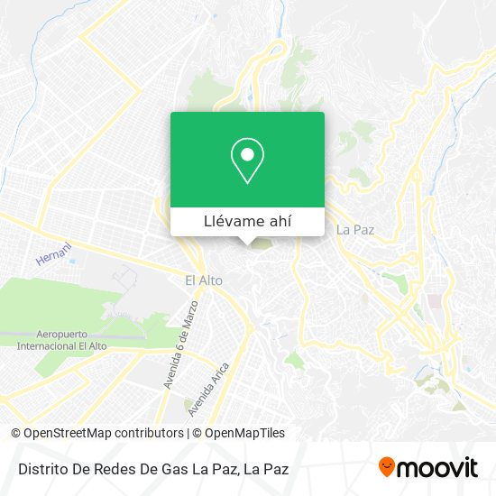 Mapa de Distrito De Redes De Gas La Paz