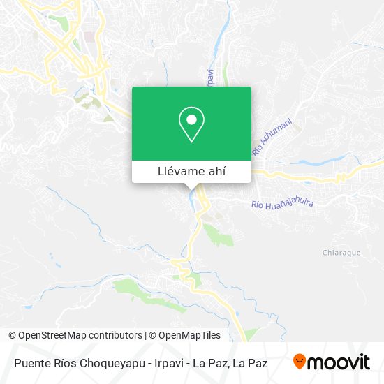 Mapa de Puente Ríos Choqueyapu - Irpavi - La Paz