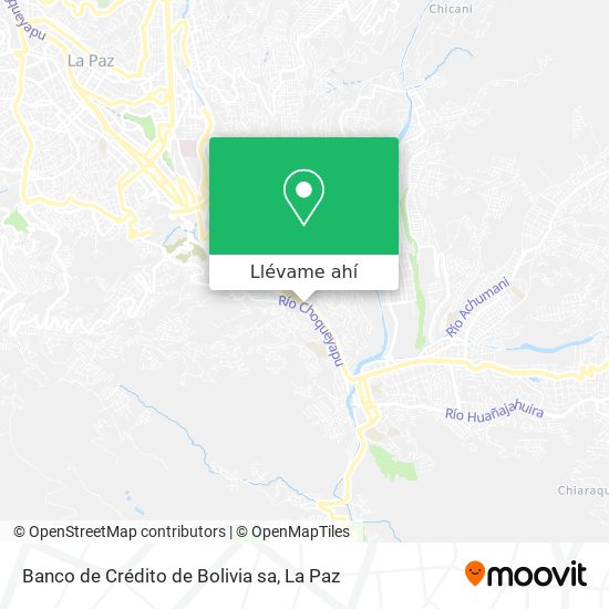 Mapa de Banco de Crédito de Bolivia sa