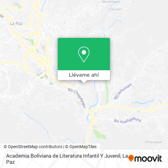 Mapa de Academia Boliviana de Literatura Infantil Y Juvenil