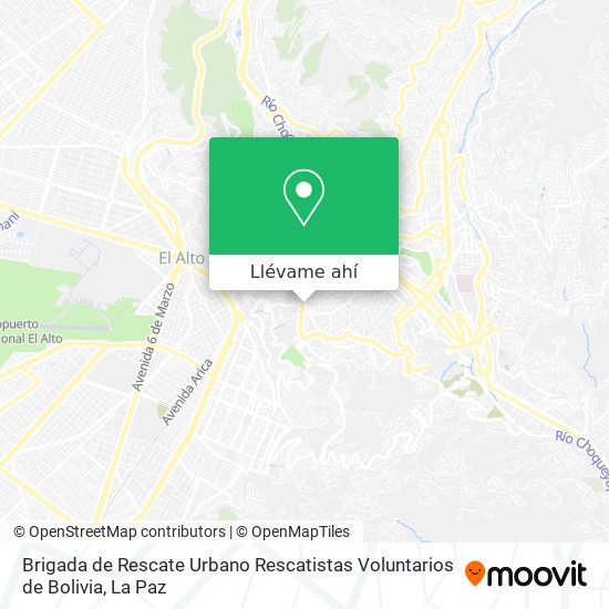 Mapa de Brigada de Rescate Urbano Rescatistas Voluntarios de Bolivia