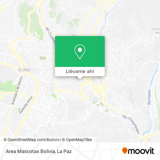 Mapa de Area Mascotas Bolivia