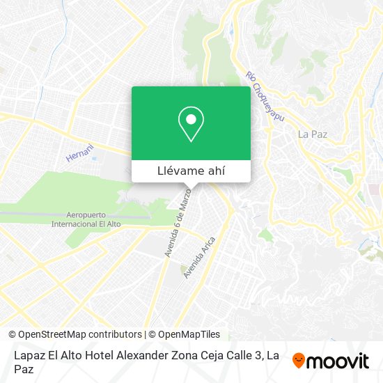 Mapa de Lapaz El Alto Hotel Alexander Zona Ceja Calle 3