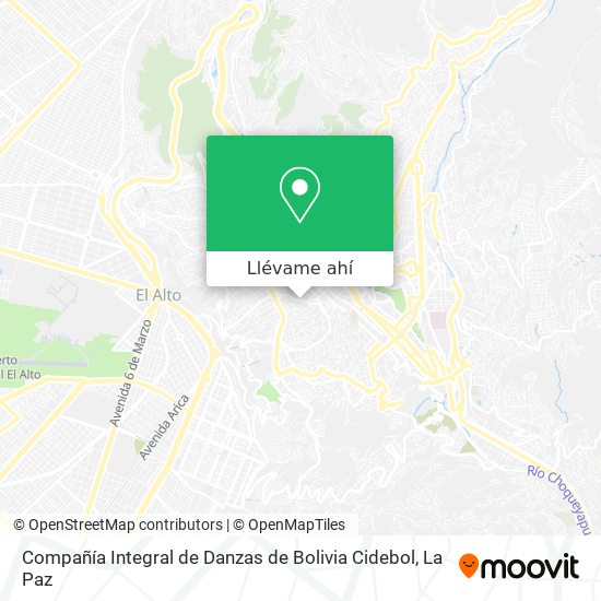 Mapa de Compañía Integral de Danzas de Bolivia Cidebol