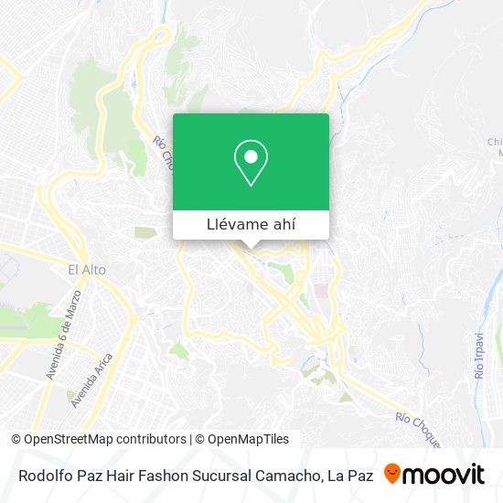 Mapa de Rodolfo Paz Hair Fashon Sucursal Camacho