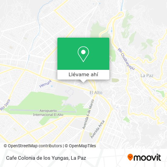 Mapa de Cafe Colonia de los Yungas