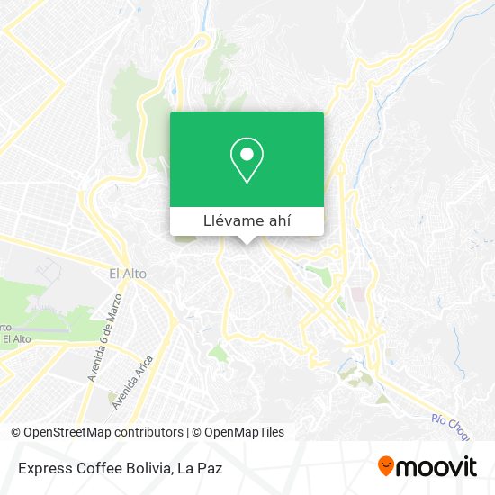 Mapa de Express Coffee Bolivia