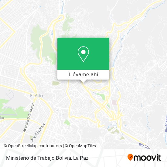 Mapa de Ministerio de Trabajo Bolivia
