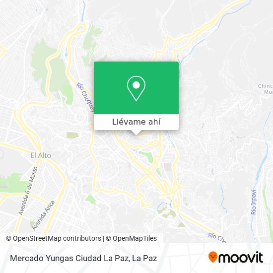 Mapa de Mercado Yungas Ciudad La Paz