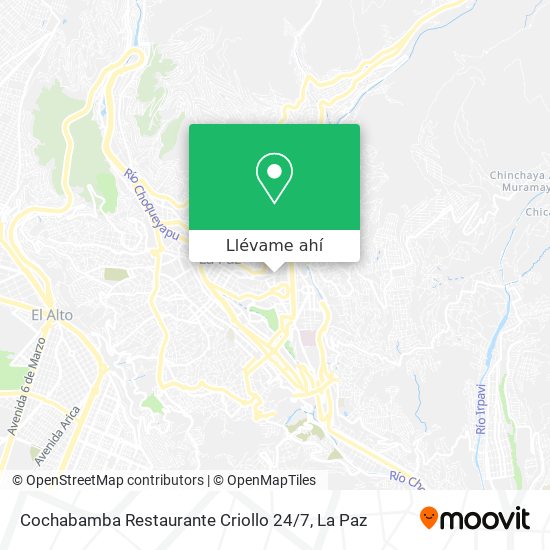 Mapa de Cochabamba Restaurante Criollo 24 / 7