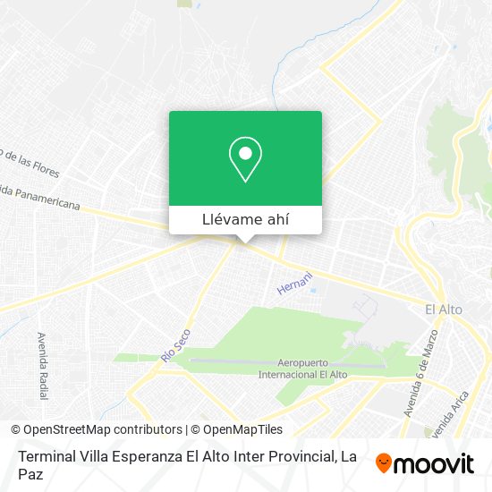 Mapa de Terminal Villa Esperanza El Alto Inter Provincial