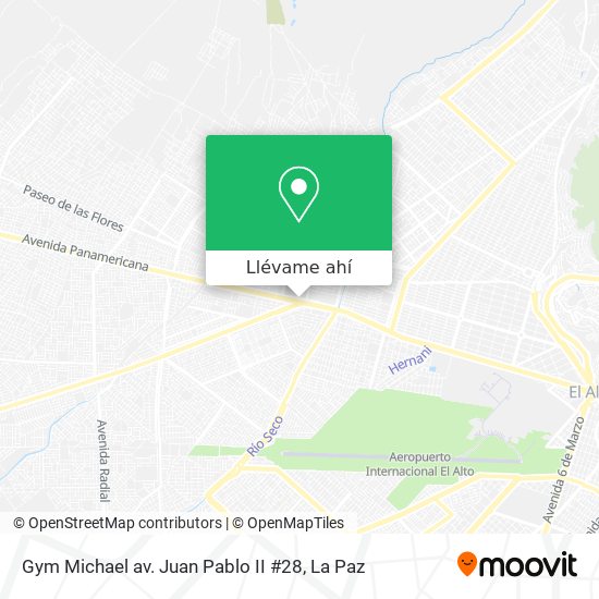 Mapa de Gym Michael av. Juan Pablo II #28