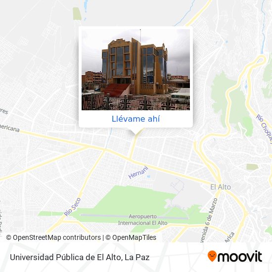 Mapa de Universidad Pública de El Alto