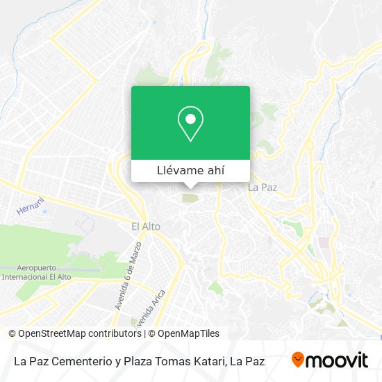 Mapa de La Paz Cementerio y Plaza Tomas Katari