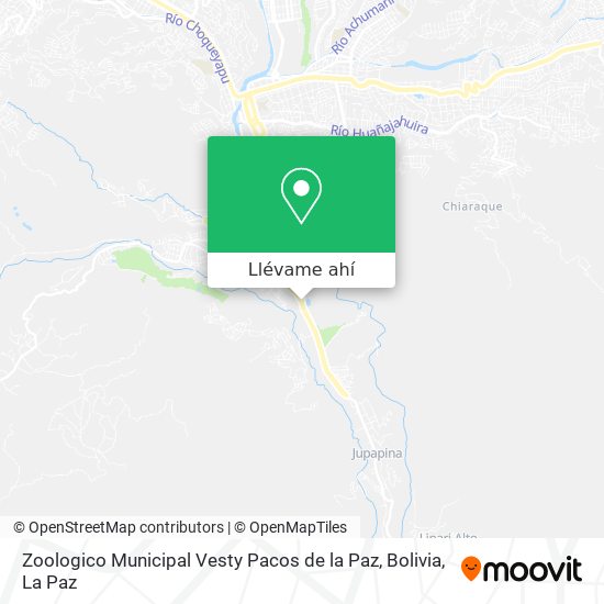 Mapa de Zoologico Municipal Vesty Pacos de la Paz, Bolivia
