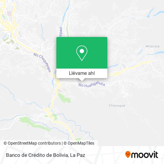 Mapa de Banco de Crédito de Bolivia