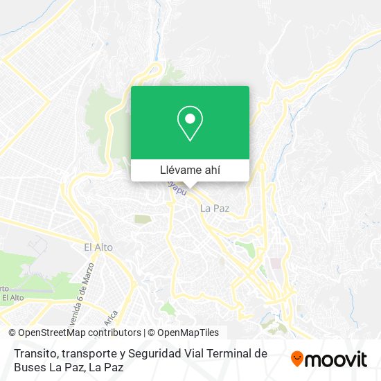 Mapa de Transito, transporte y Seguridad Vial Terminal de Buses La Paz