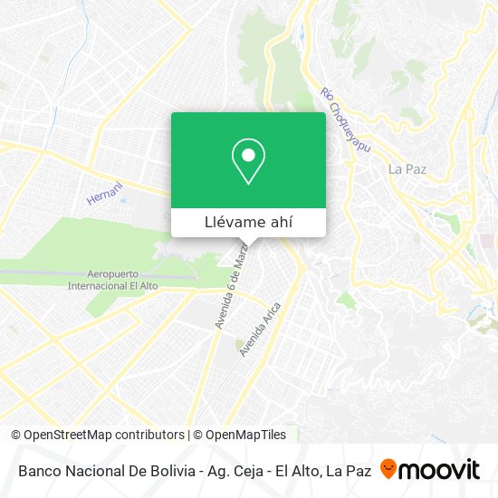 Mapa de Banco Nacional De Bolivia - Ag. Ceja - El Alto