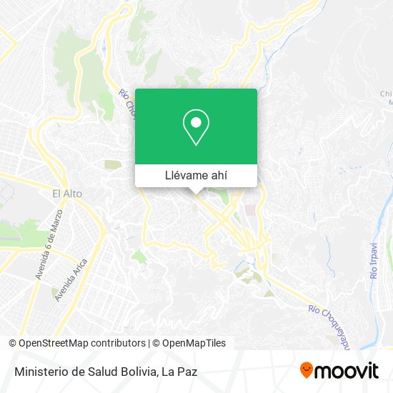 Mapa de Ministerio de Salud Bolivia