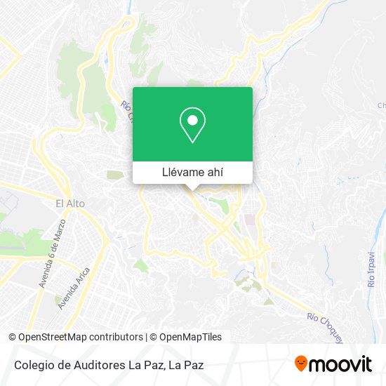 Mapa de Colegio de Auditores La Paz