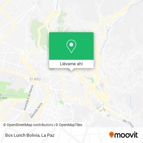 Mapa de Box Lunch Bolivia