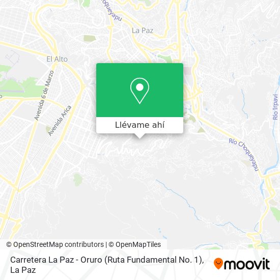Mapa de Carretera La Paz - Oruro (Ruta Fundamental No. 1)