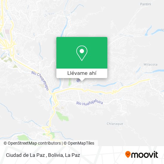 Mapa de Ciudad de La Paz , Bolivia