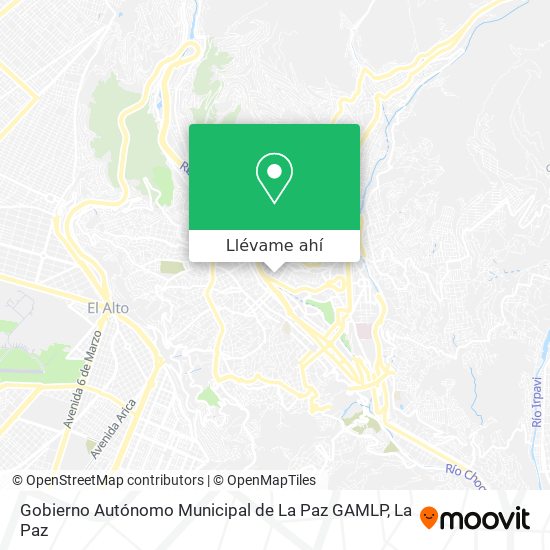 Mapa de Gobierno Autónomo Municipal de La Paz GAMLP