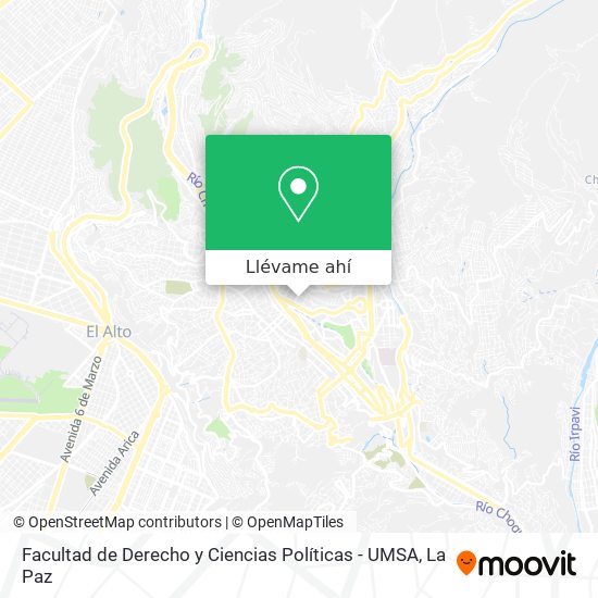 Mapa de Facultad de Derecho y Ciencias Políticas - UMSA