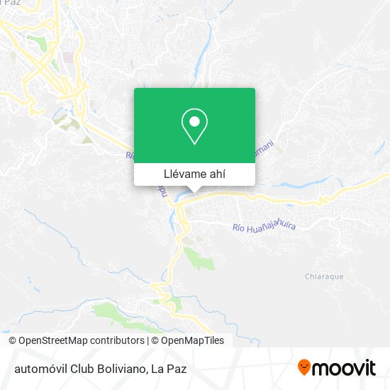 Mapa de automóvil Club Boliviano