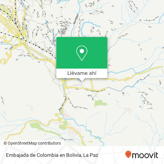 Mapa de Embajada de Colombia en Bolivia