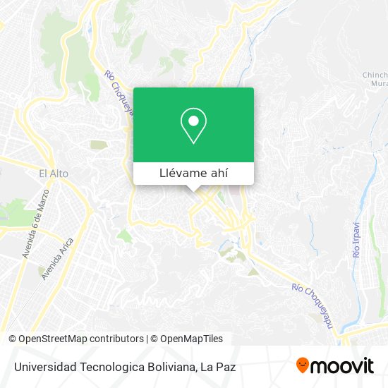 Mapa de Universidad Tecnologica Boliviana