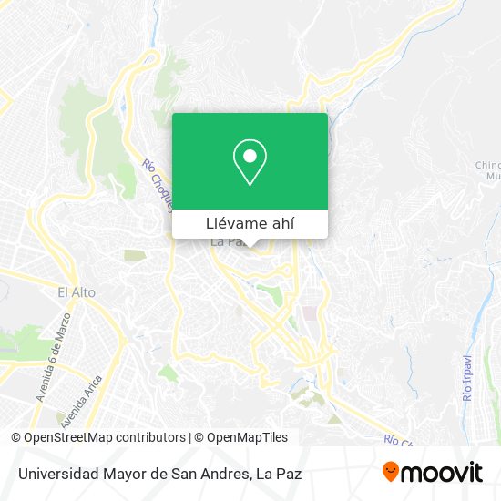 Mapa de Universidad Mayor de San Andres