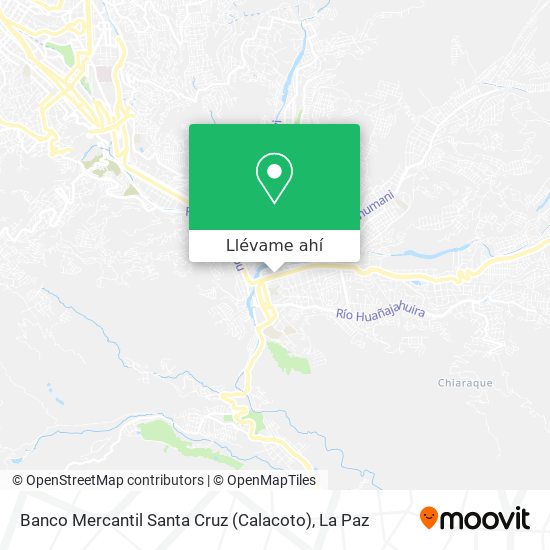 Mapa de Banco Mercantil Santa Cruz (Calacoto)
