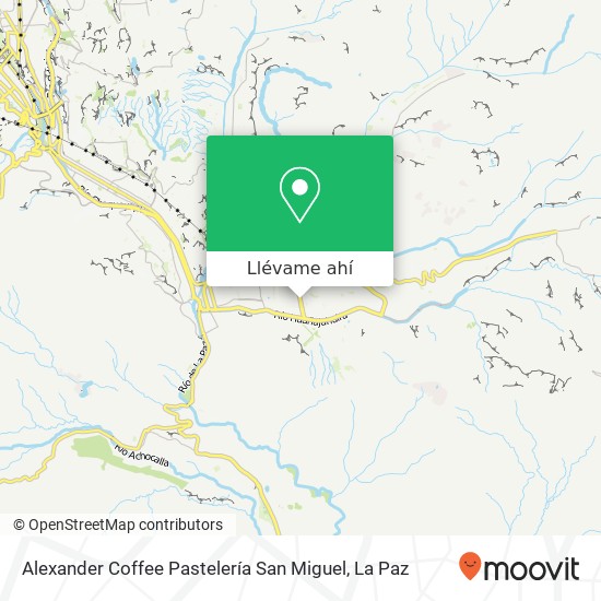 Mapa de Alexander Coffee Pastelería San Miguel