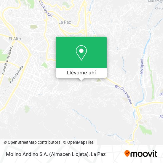 Mapa de Molino Andino S.A. (Almacen Llojeta)