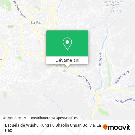 Mapa de Escuela de Wushu Kung Fu Shaolin Chuan Bolivia