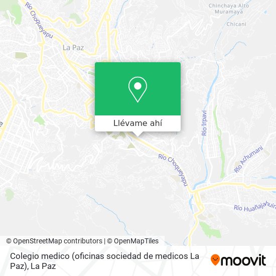 Mapa de Colegio medico (oficinas sociedad de medicos La Paz)