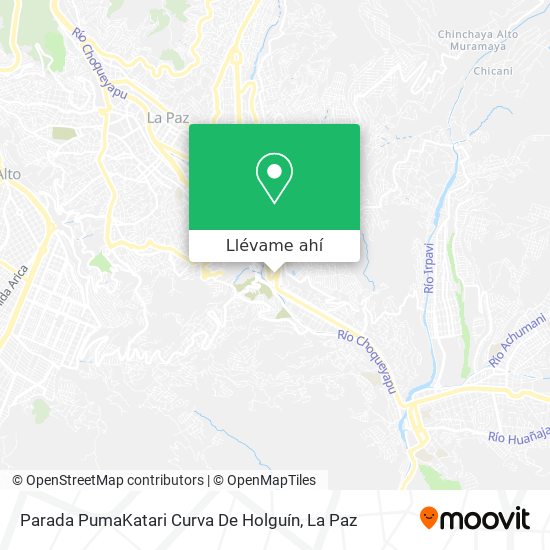 Mapa de Parada PumaKatari Curva De Holguín