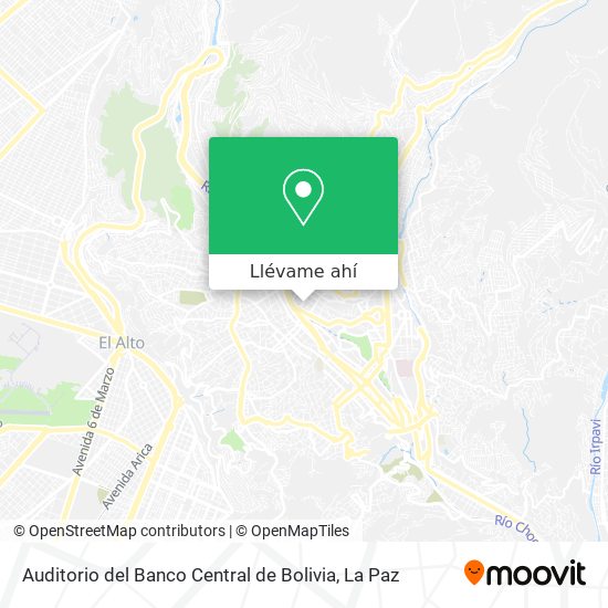 Mapa de Auditorio del Banco Central de Bolivia