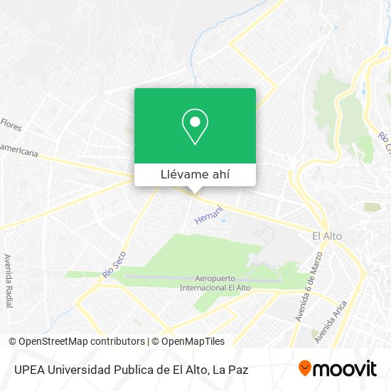 Mapa de UPEA Universidad Publica de El Alto