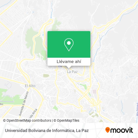 Mapa de Universidad Boliviana de Informática
