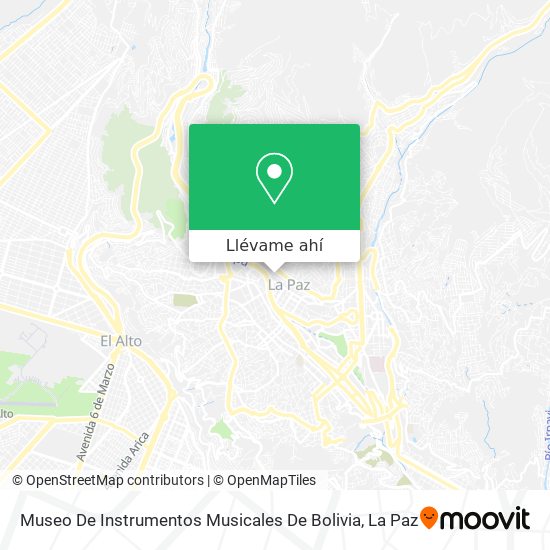 Mapa de Museo De Instrumentos Musicales De Bolivia